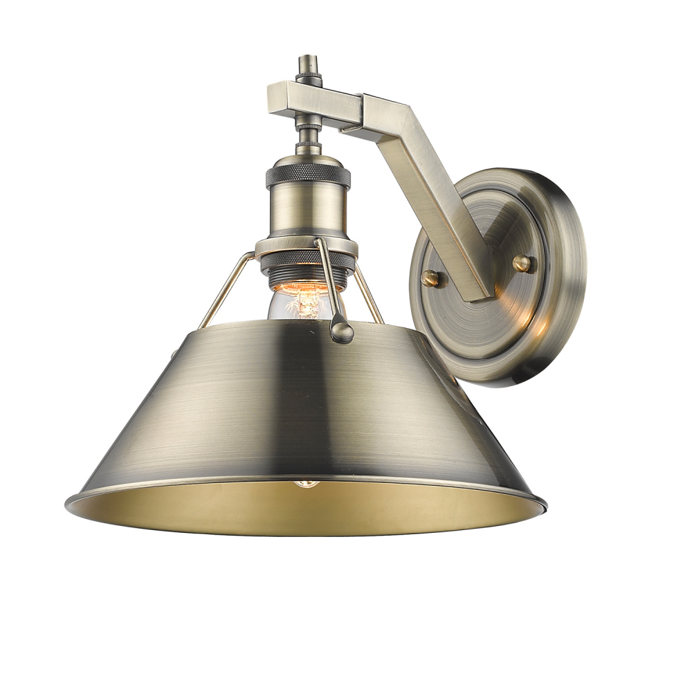 Yep by Golden Lighting Orwell 1-light Wall Sconce in Aged Brass